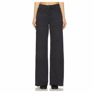 Good American Good Standard Ease Black Wide Leg Jeans